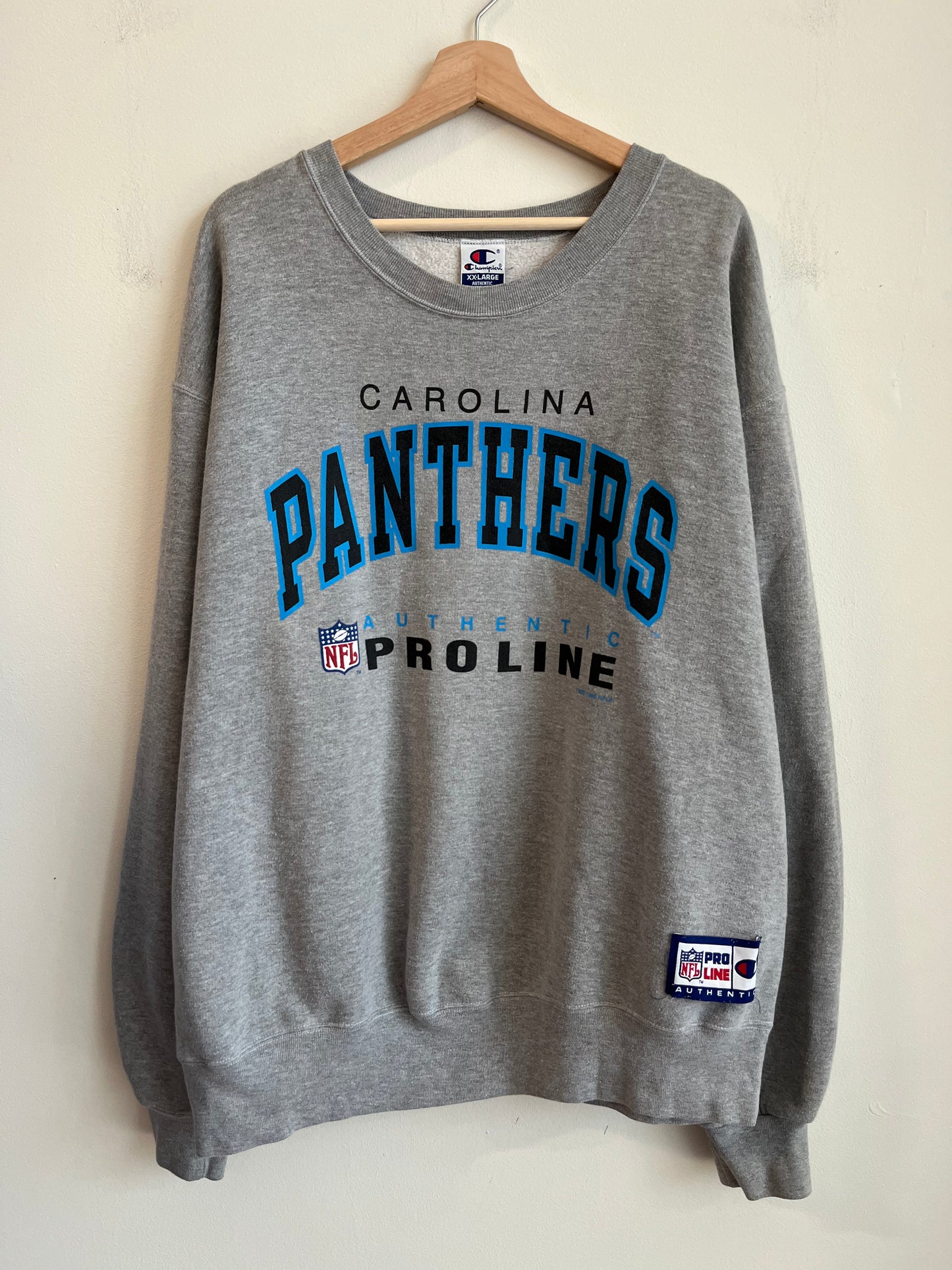1996 Carolina Panthers Champion Pro Line Grey Crewneck (XXL)