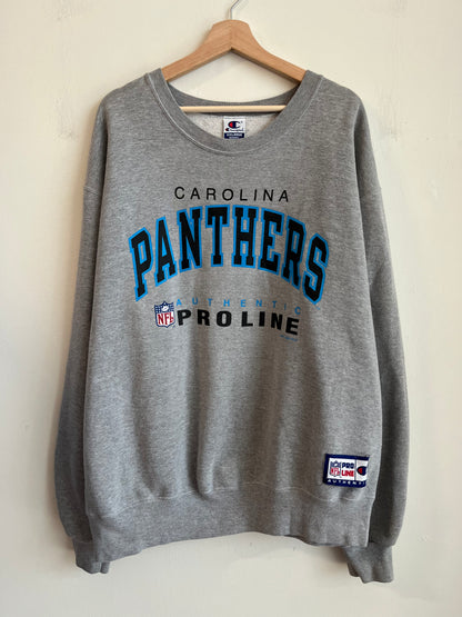1996 Carolina Panthers Champion Pro Line Grey Crewneck (XXL)