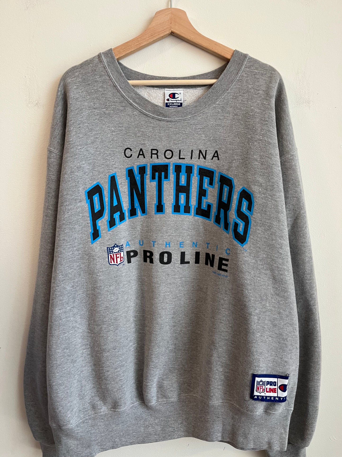 1996 Carolina Panthers Champion Pro Line Grey Crewneck (XXL)
