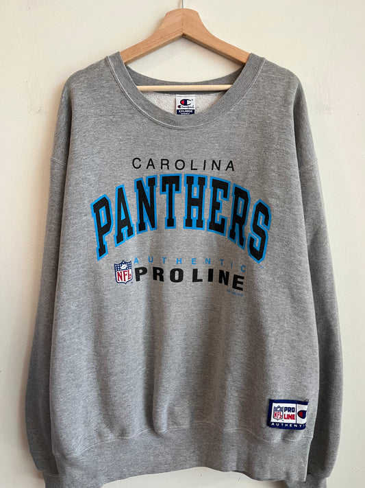1996 Carolina Panthers Champion Pro Line Grey Crewneck (XXL)