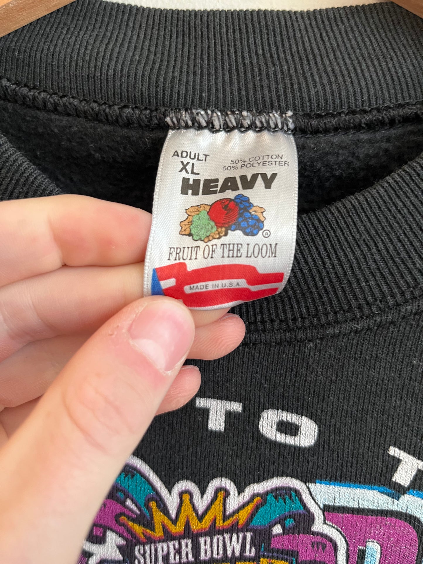 1996 Carolina Panthers "Road to the Super Bowl” Bayou Bound Crewneck (XL)