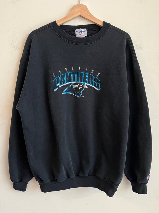 1990s Carolina Panthers The Game Embroidered Black Crewneck  (L)
