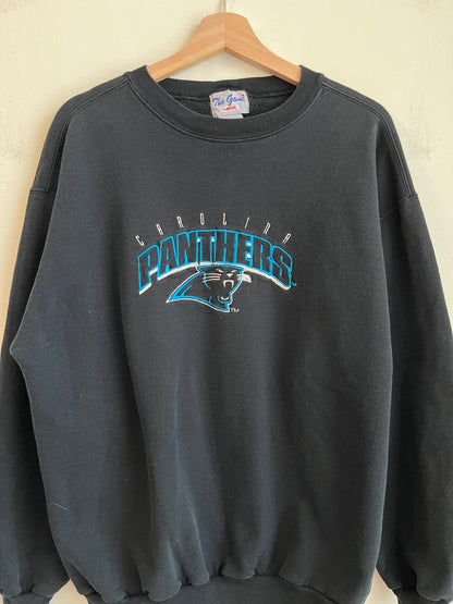 1990s Carolina Panthers The Game Embroidered Black Crewneck  (L)