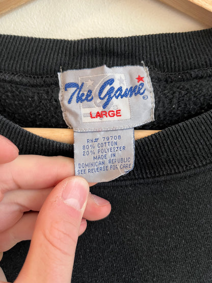 1990s Carolina Panthers The Game Embroidered Black Crewneck  (L)