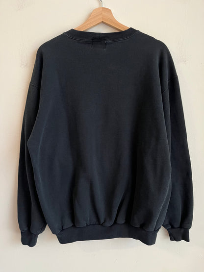 1990s Carolina Panthers The Game Embroidered Black Crewneck  (L)