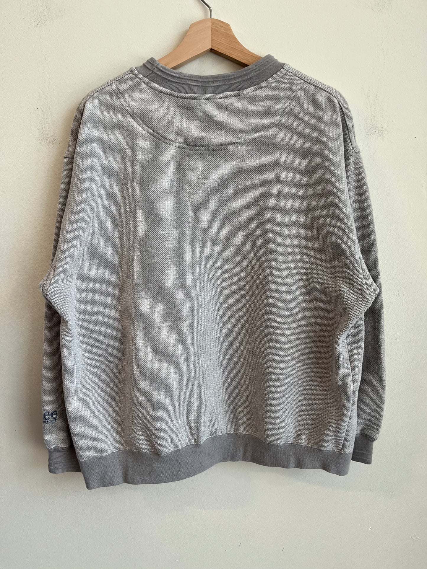 1990s Carolina Panthers Grey Embroidered Spell Out Rare Crewneck (L)