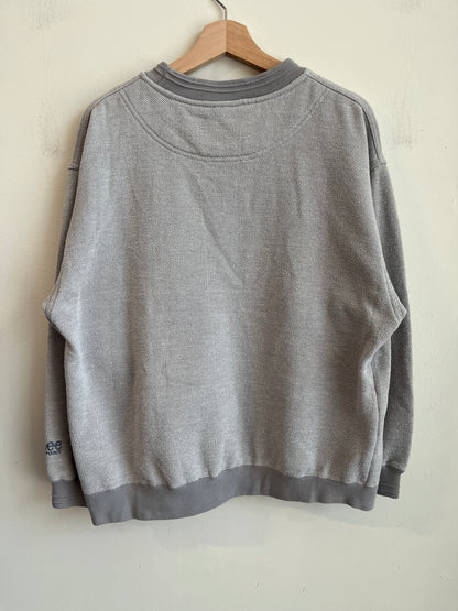 1990s Carolina Panthers Grey Embroidered Spell Out Rare Crewneck (L)