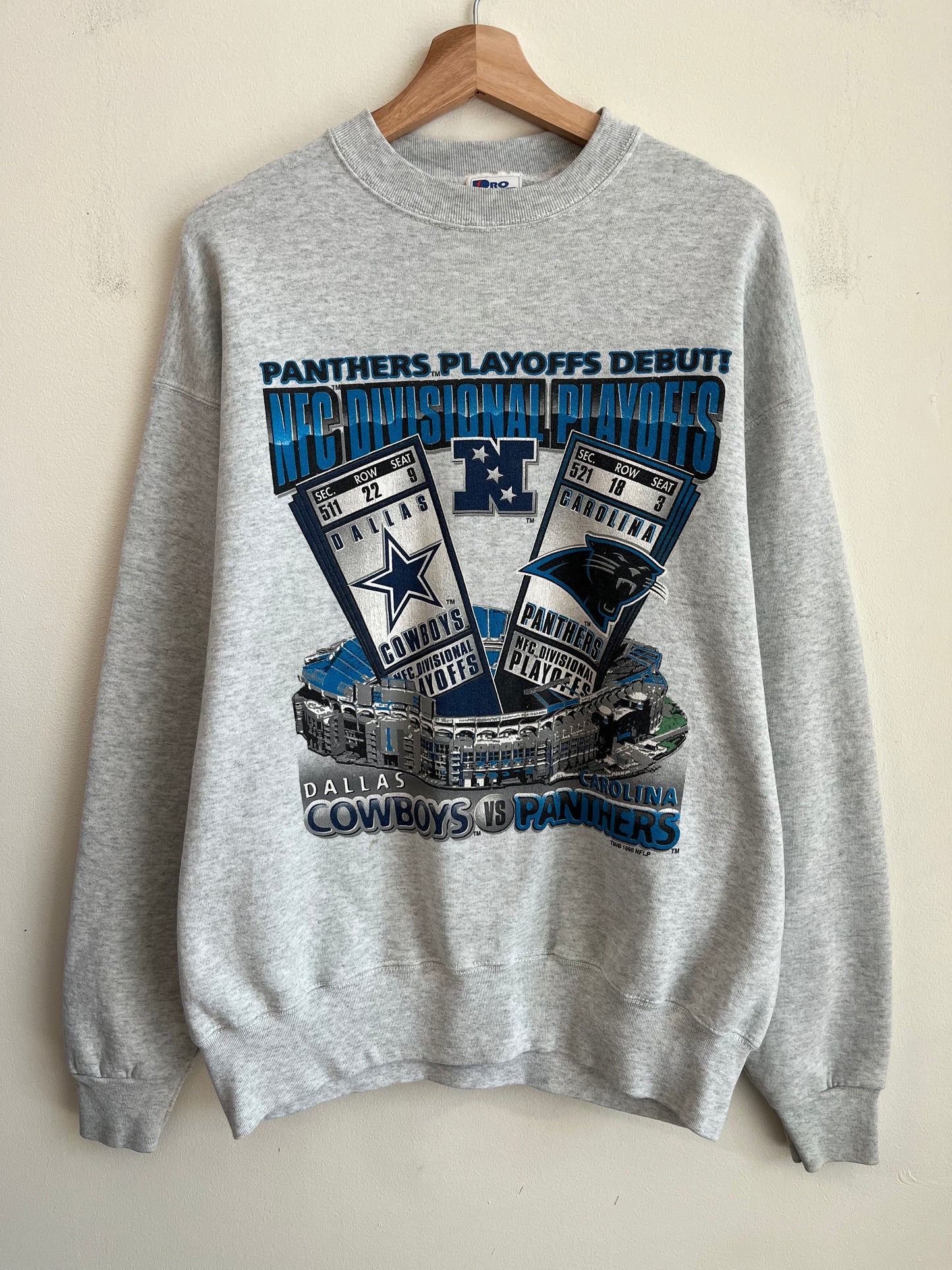 1996 Carolina Panthers v Dallas Cowboys Playoffs Crewneck (XL)