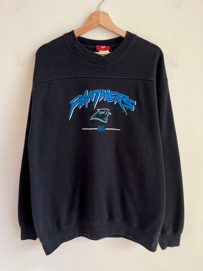 00s Carolina Panthers Black Cat Scratch Crewneck (XL)