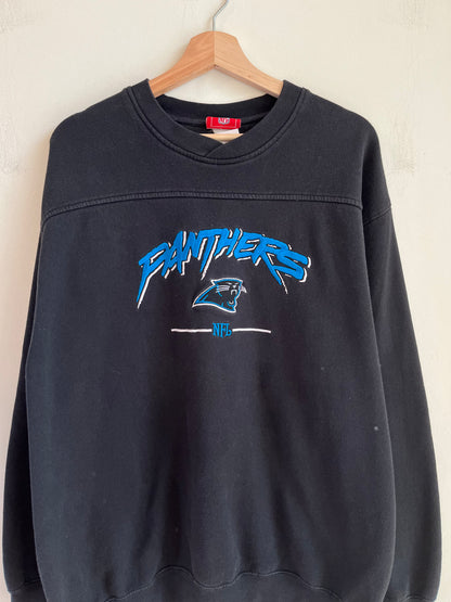 00s Carolina Panthers Black Cat Scratch Crewneck (XL)