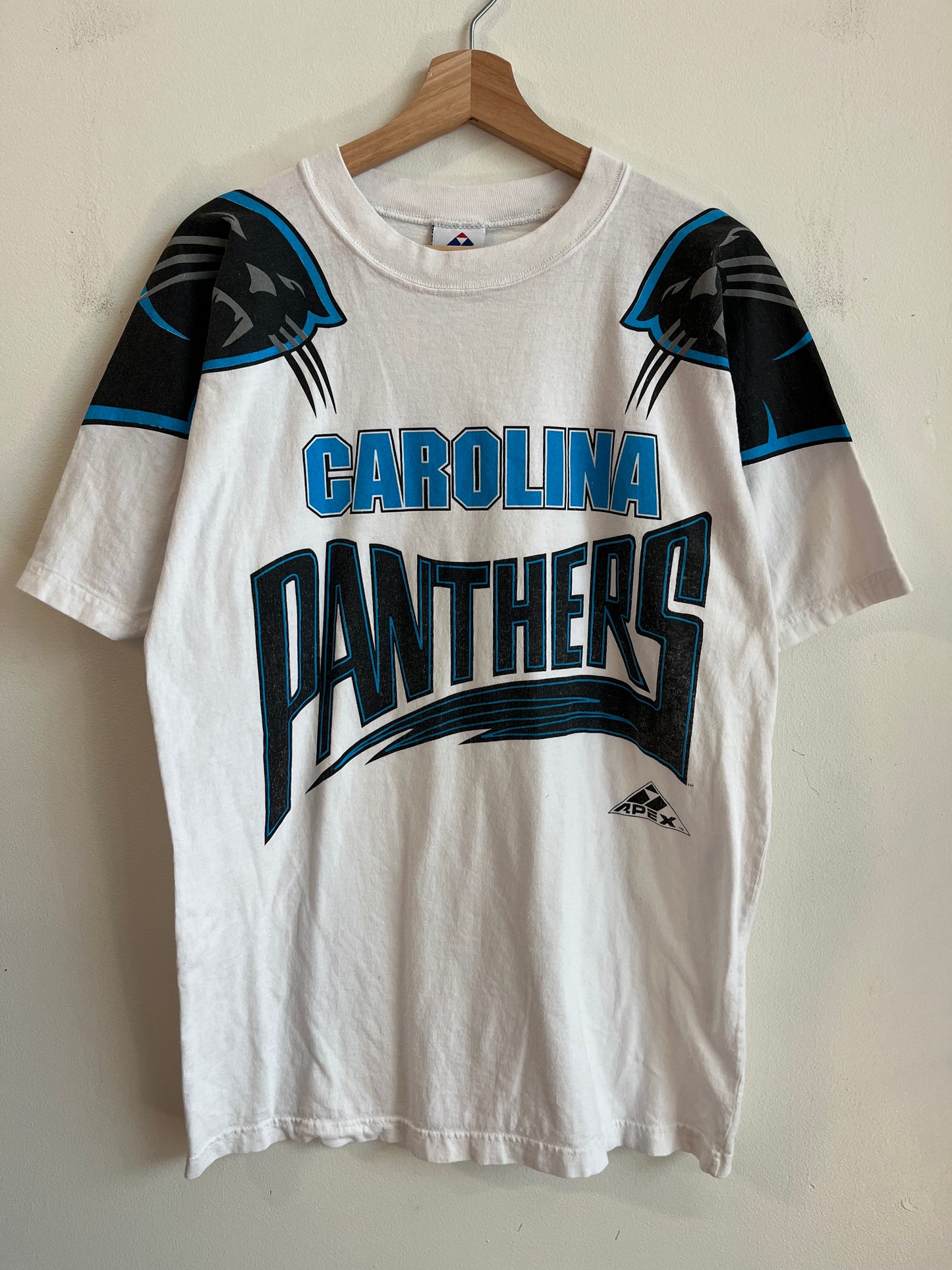 90s Carolina Panthers Apex Big Face Shoulder Hit Tee (M)