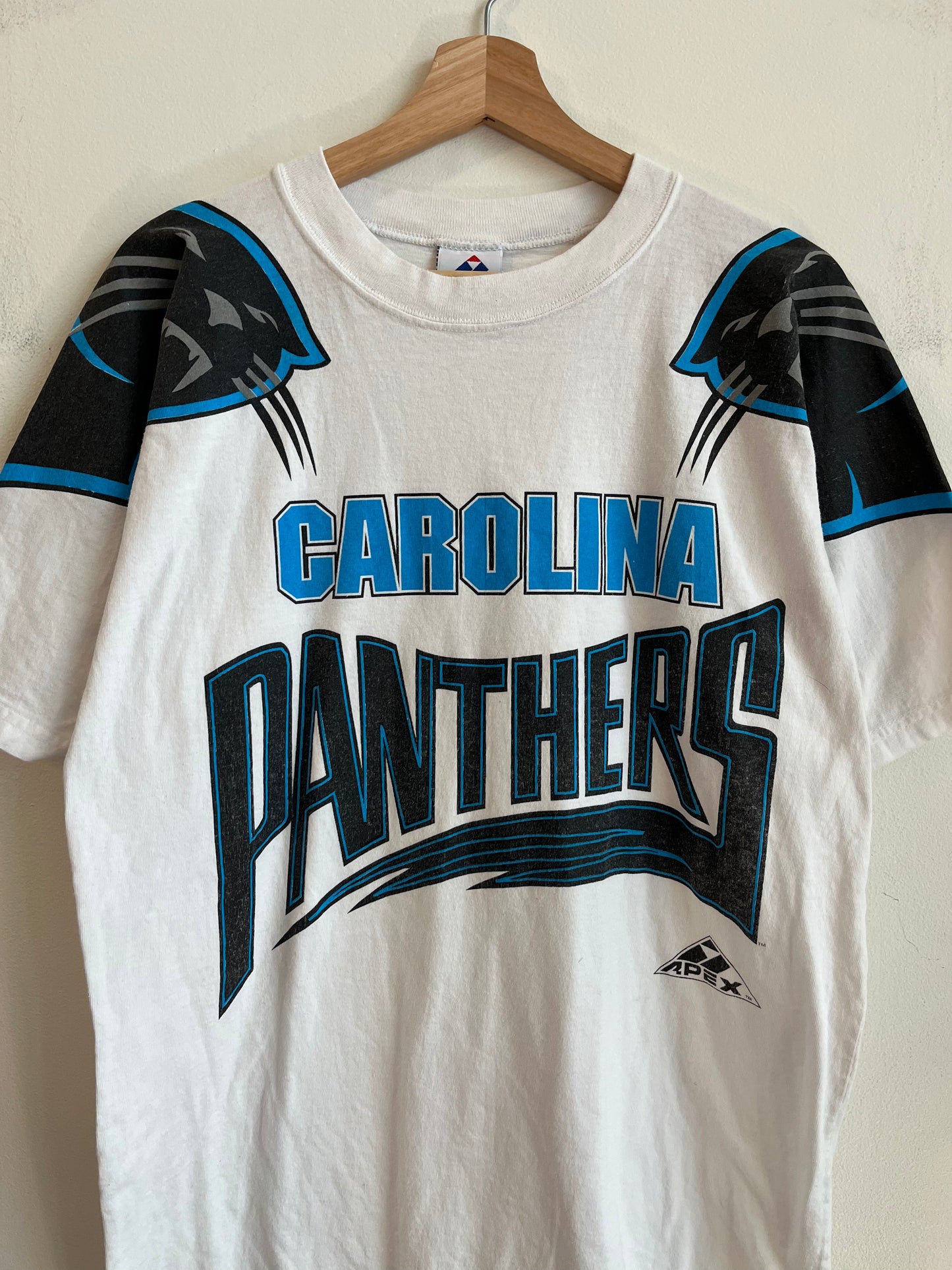 90s Carolina Panthers Apex Big Face Shoulder Hit Tee (M)