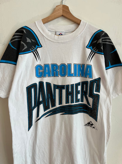 90s Carolina Panthers Apex Big Face Shoulder Hit Tee (M)