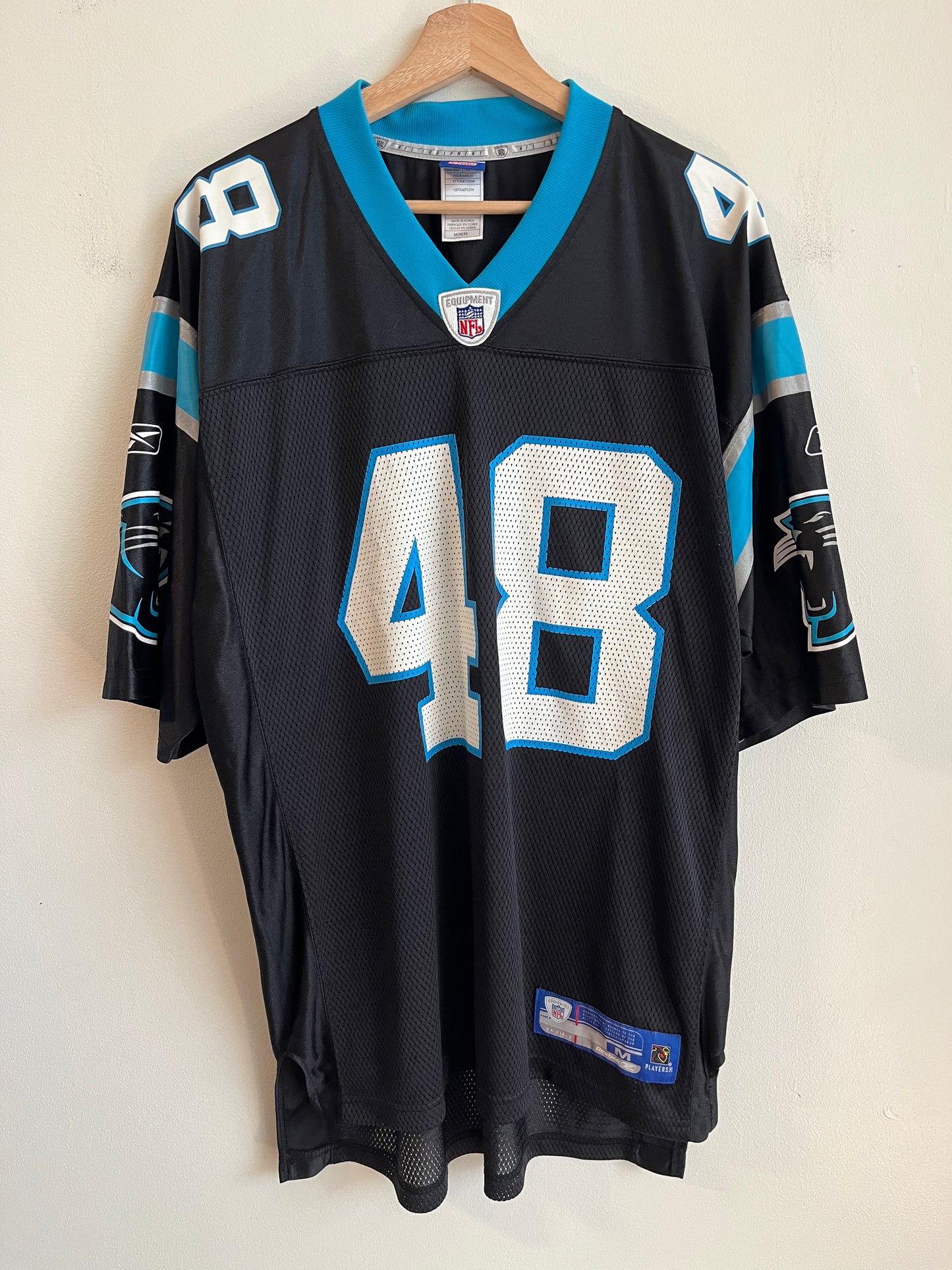 00s Carolina Panthers Stephen Davis Reebok Home Jersey (M)