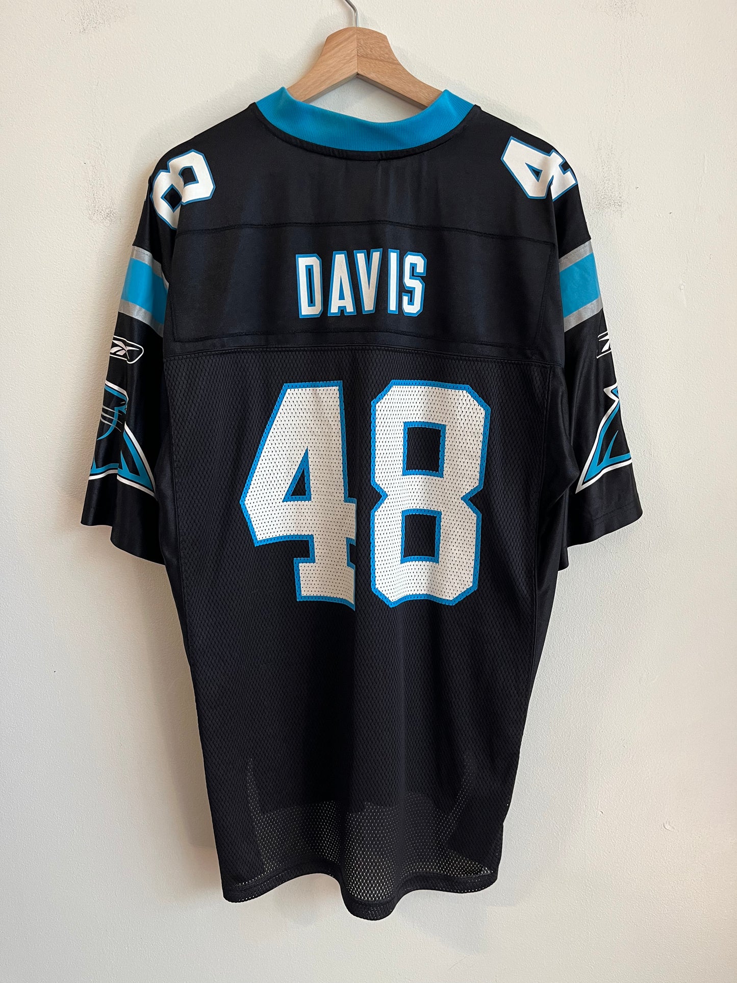 00s Carolina Panthers Stephen Davis Reebok Home Jersey (M)