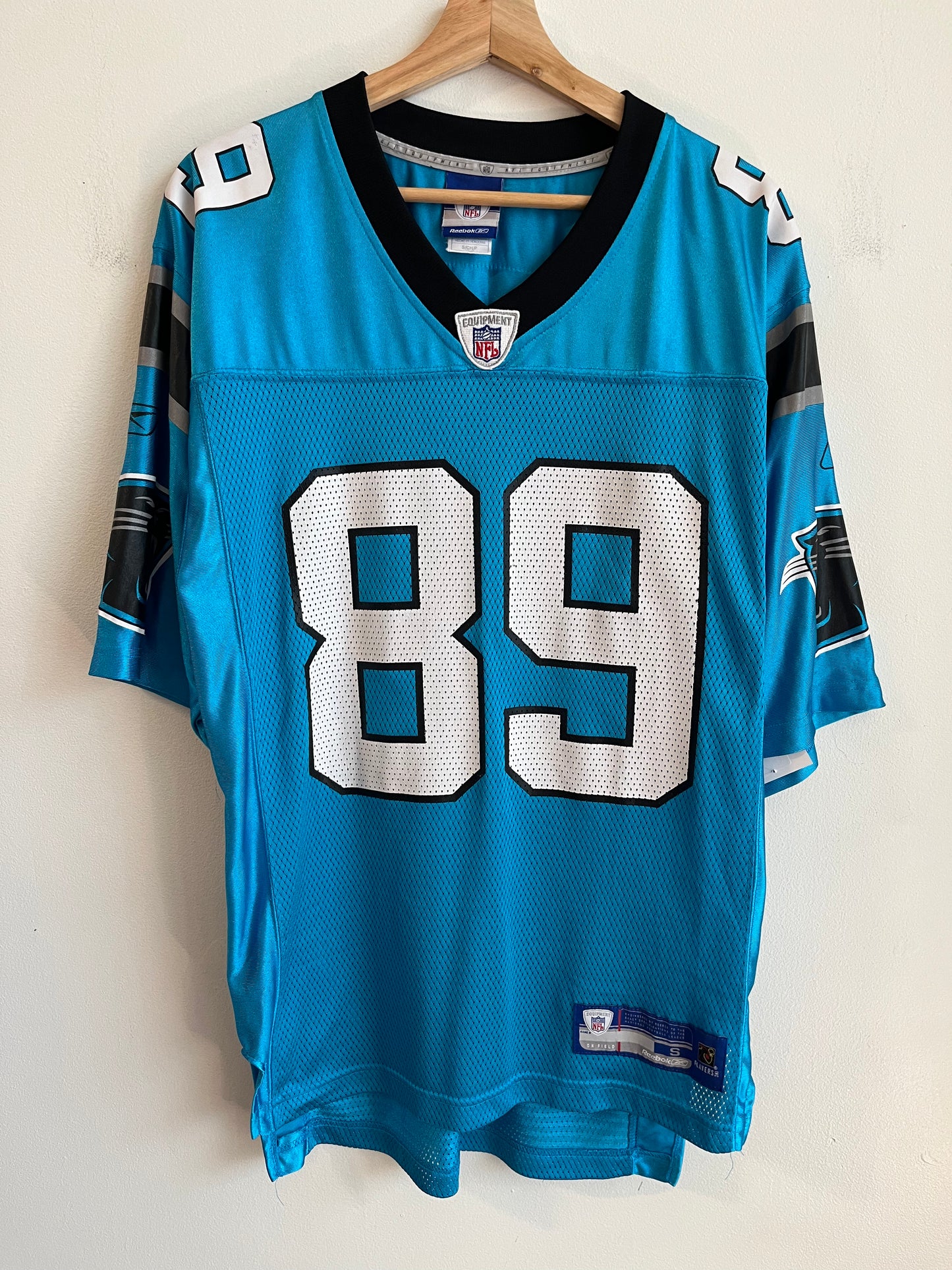 00s Carolina Panthers Steve Smith Blue Reebok Jersey (S)