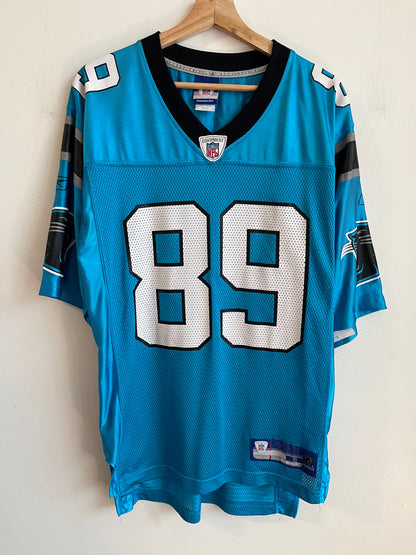 00s Carolina Panthers Steve Smith Blue Reebok Jersey (S)