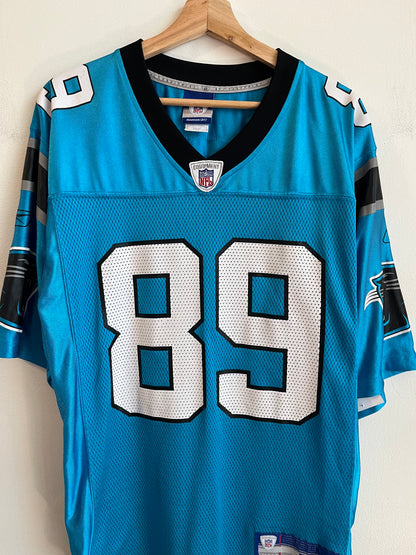 00s Carolina Panthers Steve Smith Blue Reebok Jersey (S)