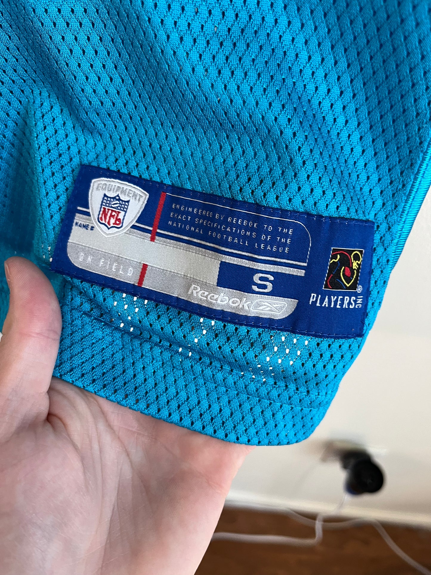 00s Carolina Panthers Steve Smith Blue Reebok Jersey (S)