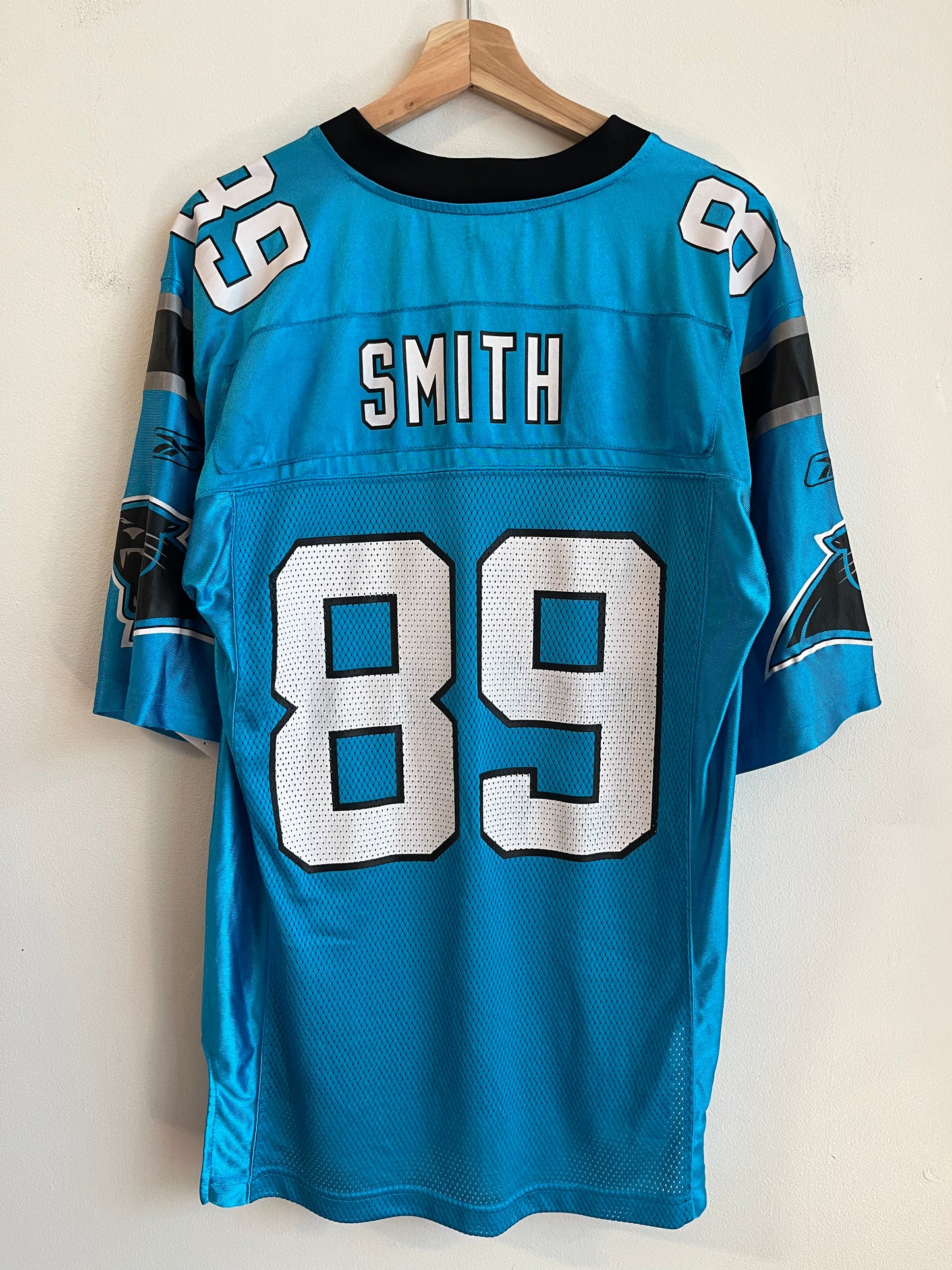 00s Carolina Panthers Steve Smith Blue Reebok Jersey (S)