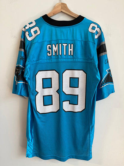 00s Carolina Panthers Steve Smith Blue Reebok Jersey (S)