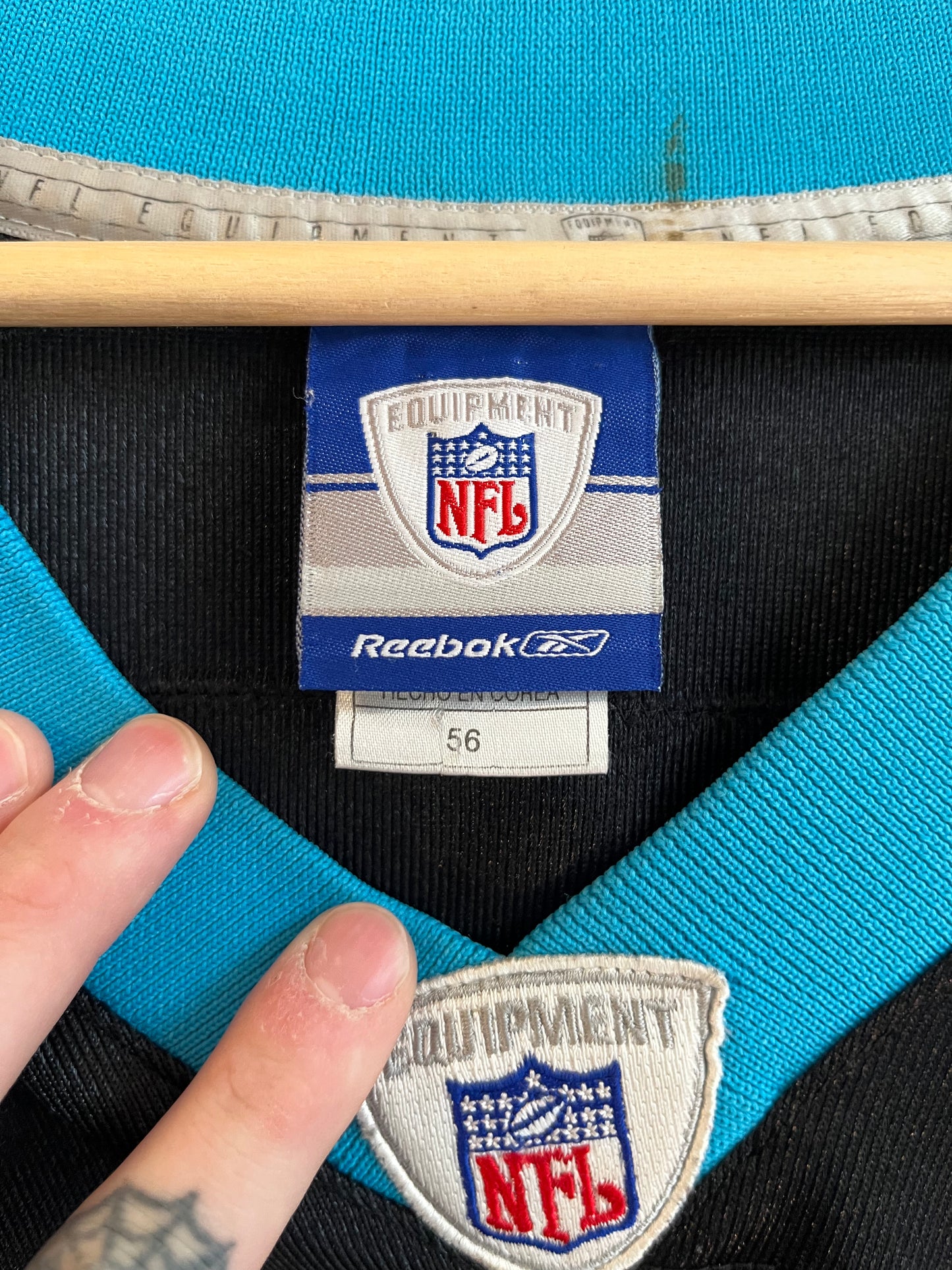 2004 Carolina Panthers Stephen Davis Stitched Reebok Jersey (XXXL)