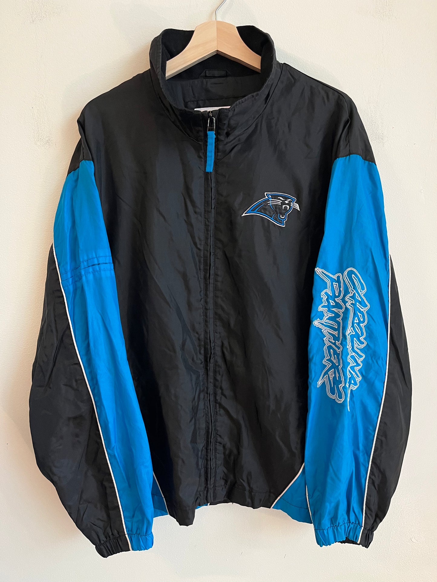 00s Carolina Panthers Cat Scratch Sleeve Hit Windbreaker (L)