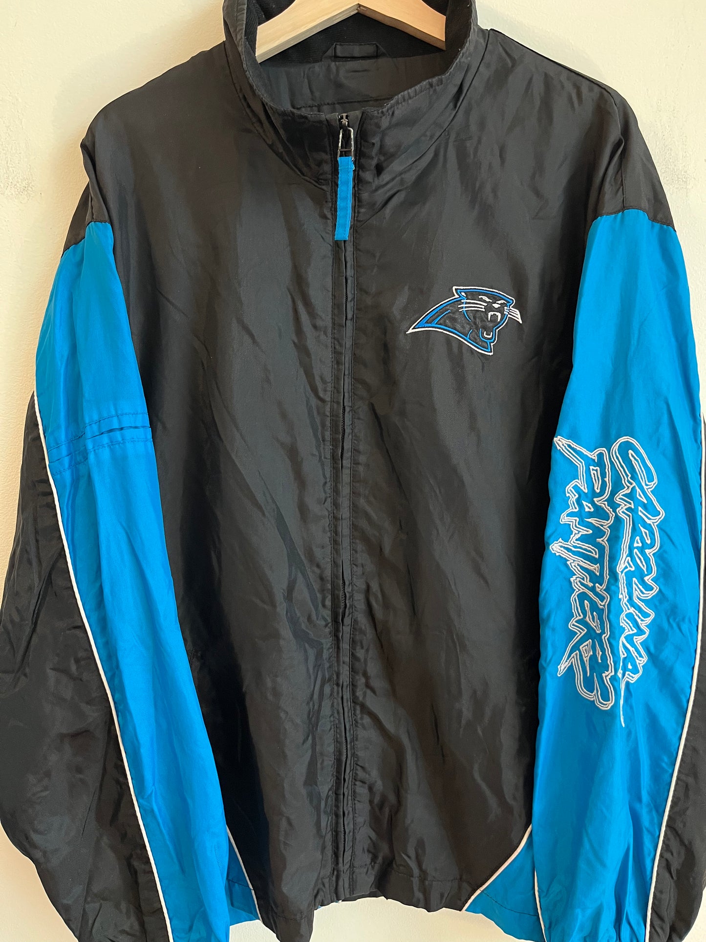 00s Carolina Panthers Cat Scratch Sleeve Hit Windbreaker (L)