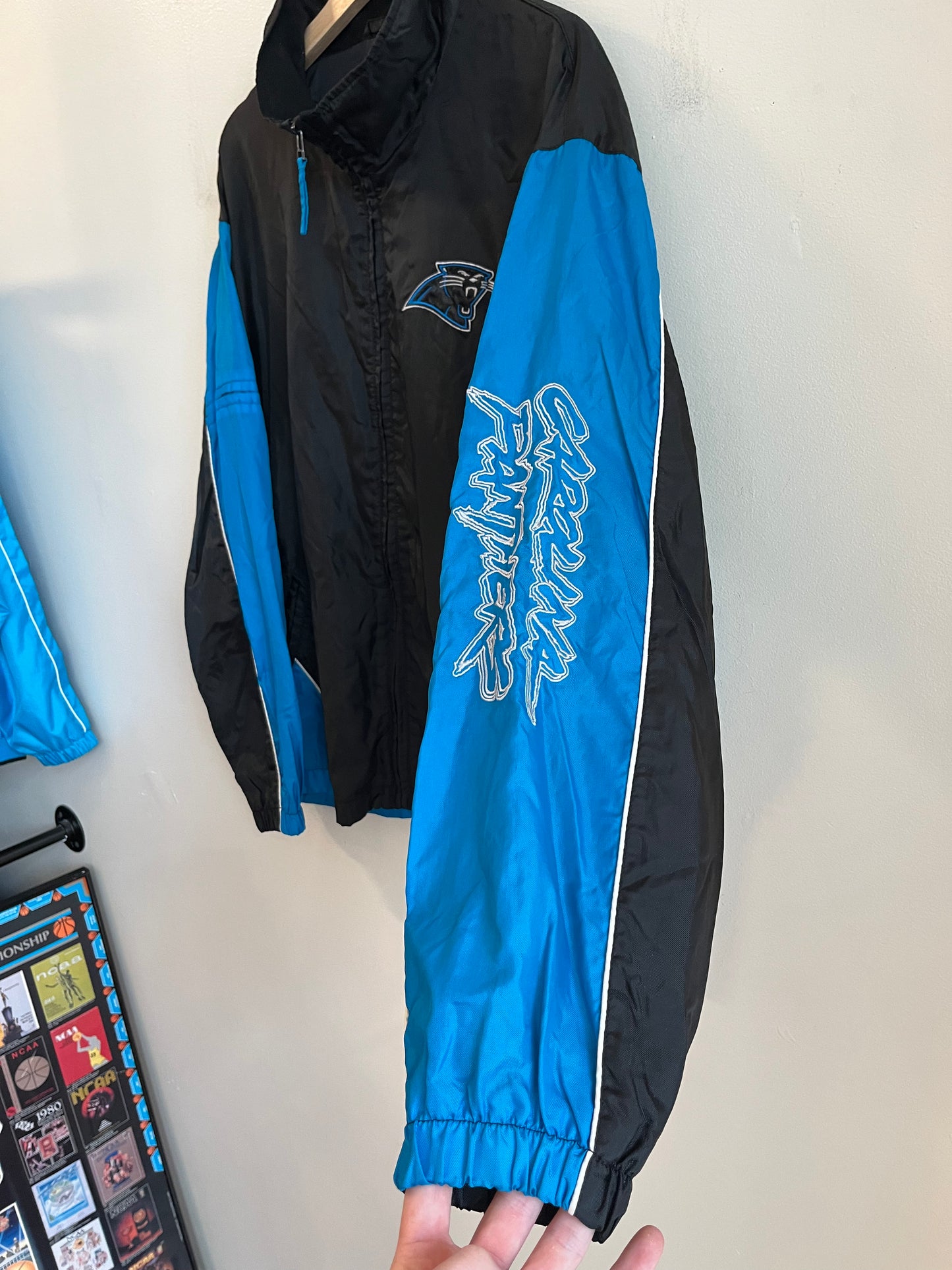 00s Carolina Panthers Cat Scratch Sleeve Hit Windbreaker (L)