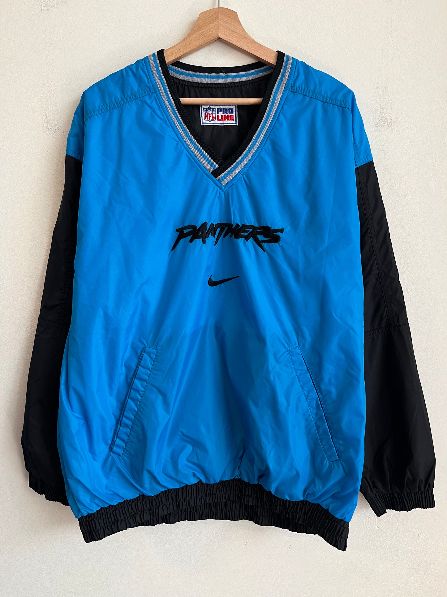 90s Carolina Panthers Reversible Stained Pro Line Windbreaker (L)