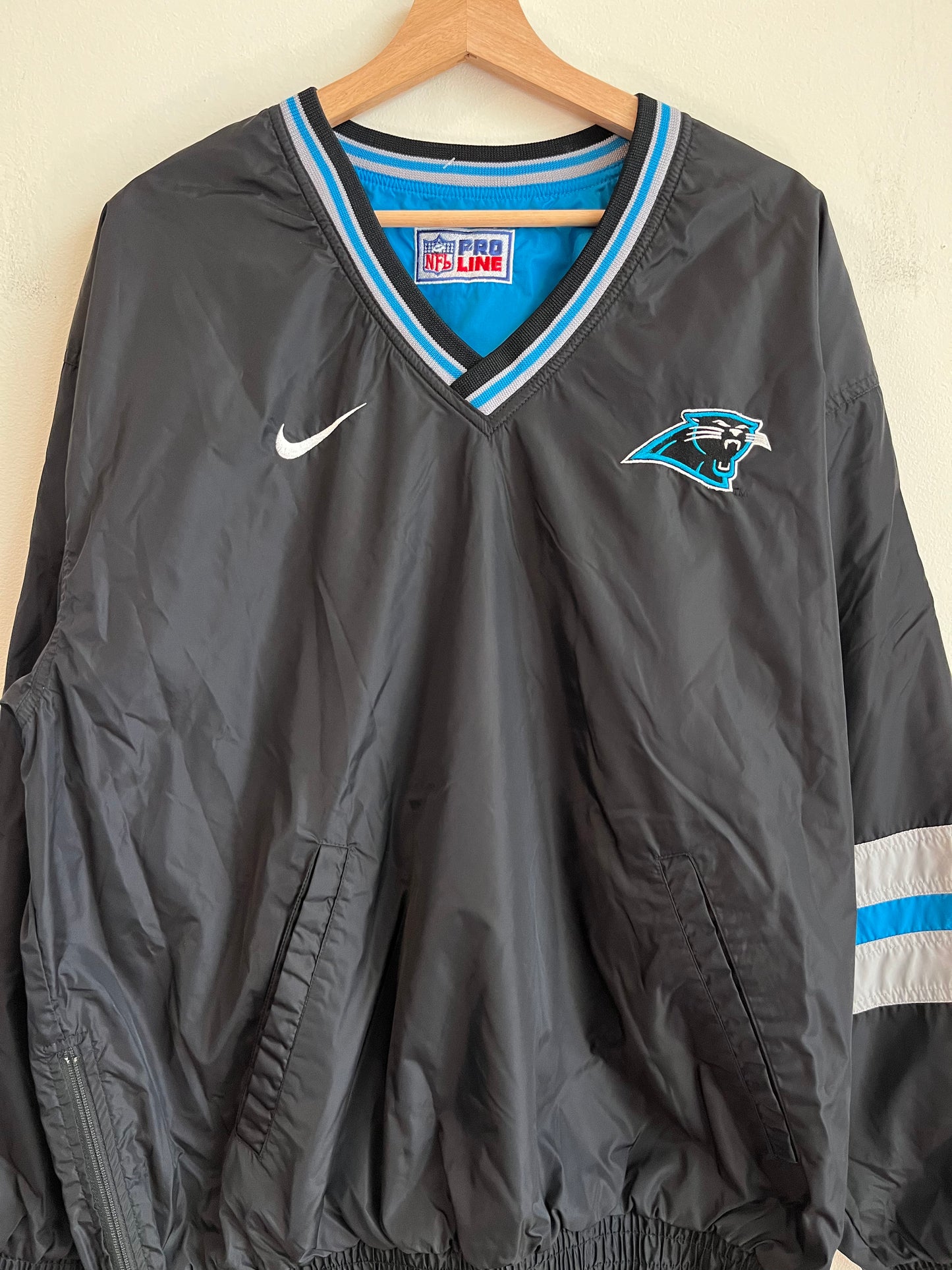 90s Carolina Panthers Reversible Stained Pro Line Windbreaker (L)