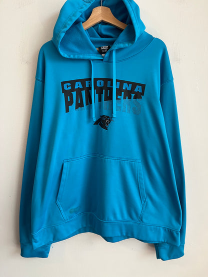 2010s Carolina Panthers Electric Blue Spell Out NFL Hoodie (XXL)