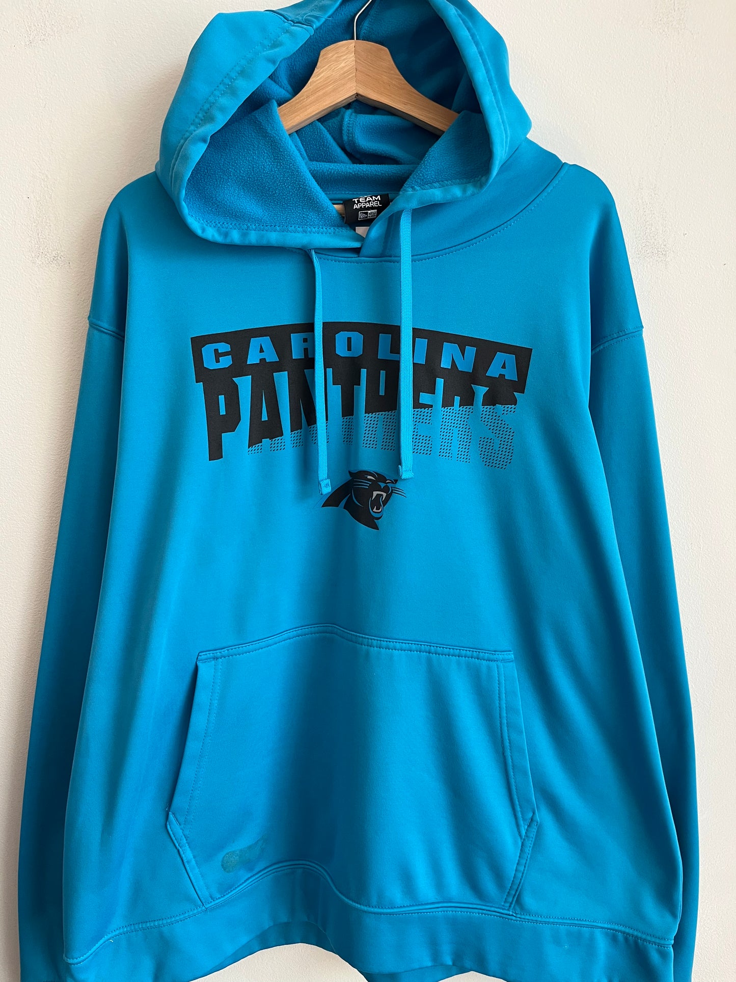 2010s Carolina Panthers Electric Blue Spell Out NFL Hoodie (XXL)