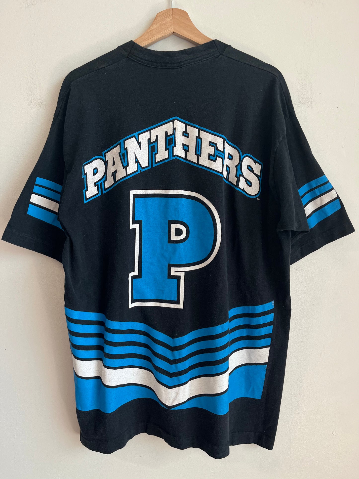 1995 Carolina Panthers Salem AOP Black Tee (XL)