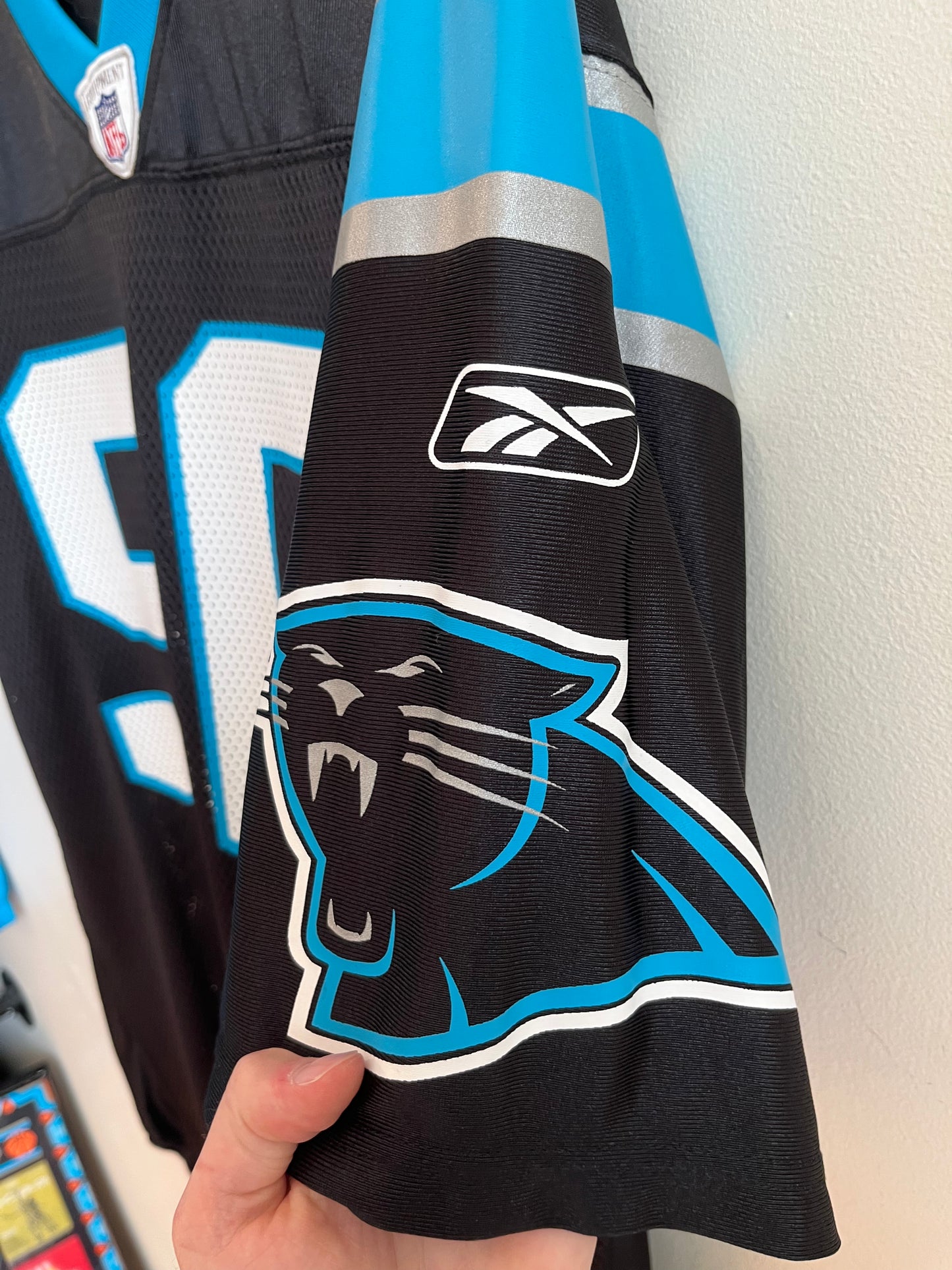 00s Carolina Panthers Julius Peppers Reebok Home Jersey (L)