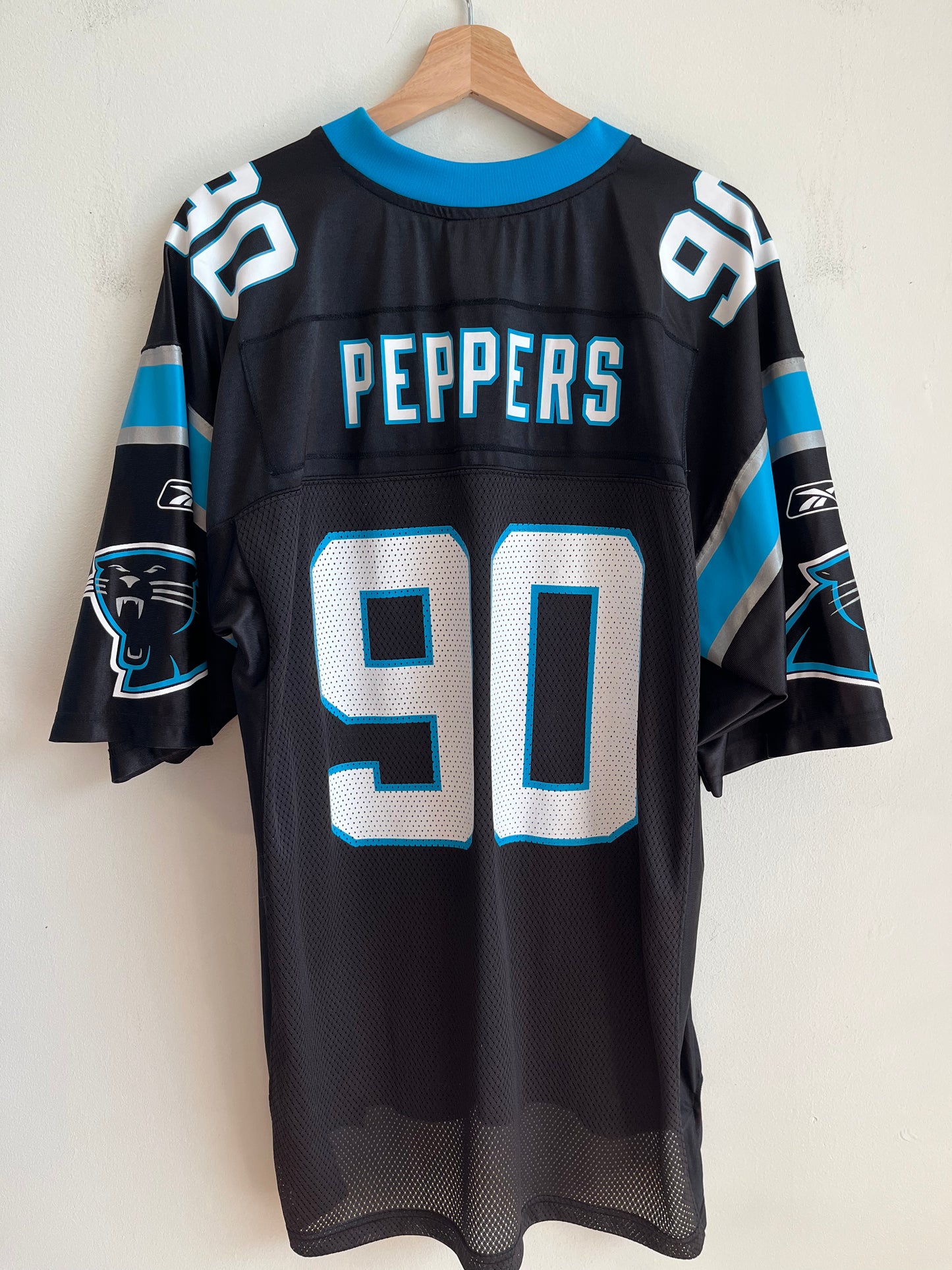 00s Carolina Panthers Julius Peppers Reebok Home Jersey (L)