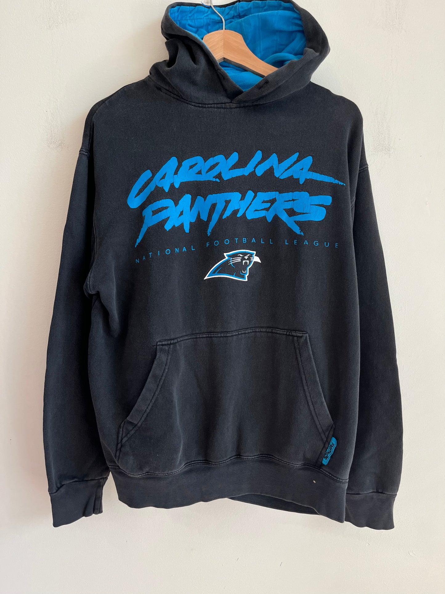00s Carolina Panthers Cat Scratch Black NFL Hoodie (L)