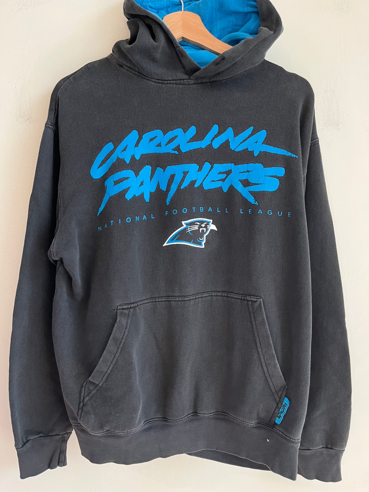 00s Carolina Panthers Cat Scratch Black NFL Hoodie (L)