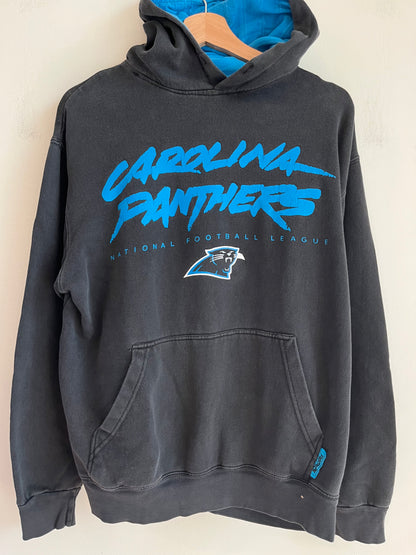 00s Carolina Panthers Cat Scratch Black NFL Hoodie (L)