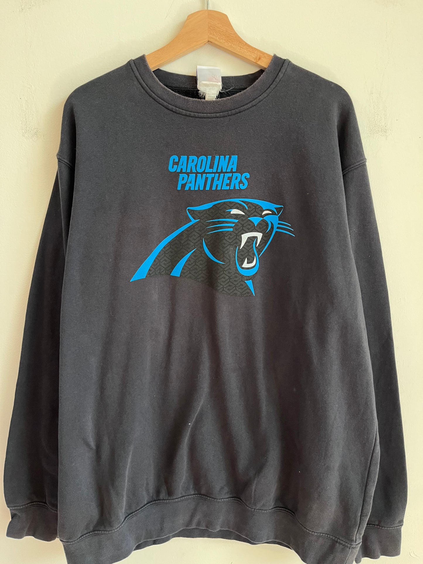 2015 Carolina Panthers Faded Black Crewneck (XXL)