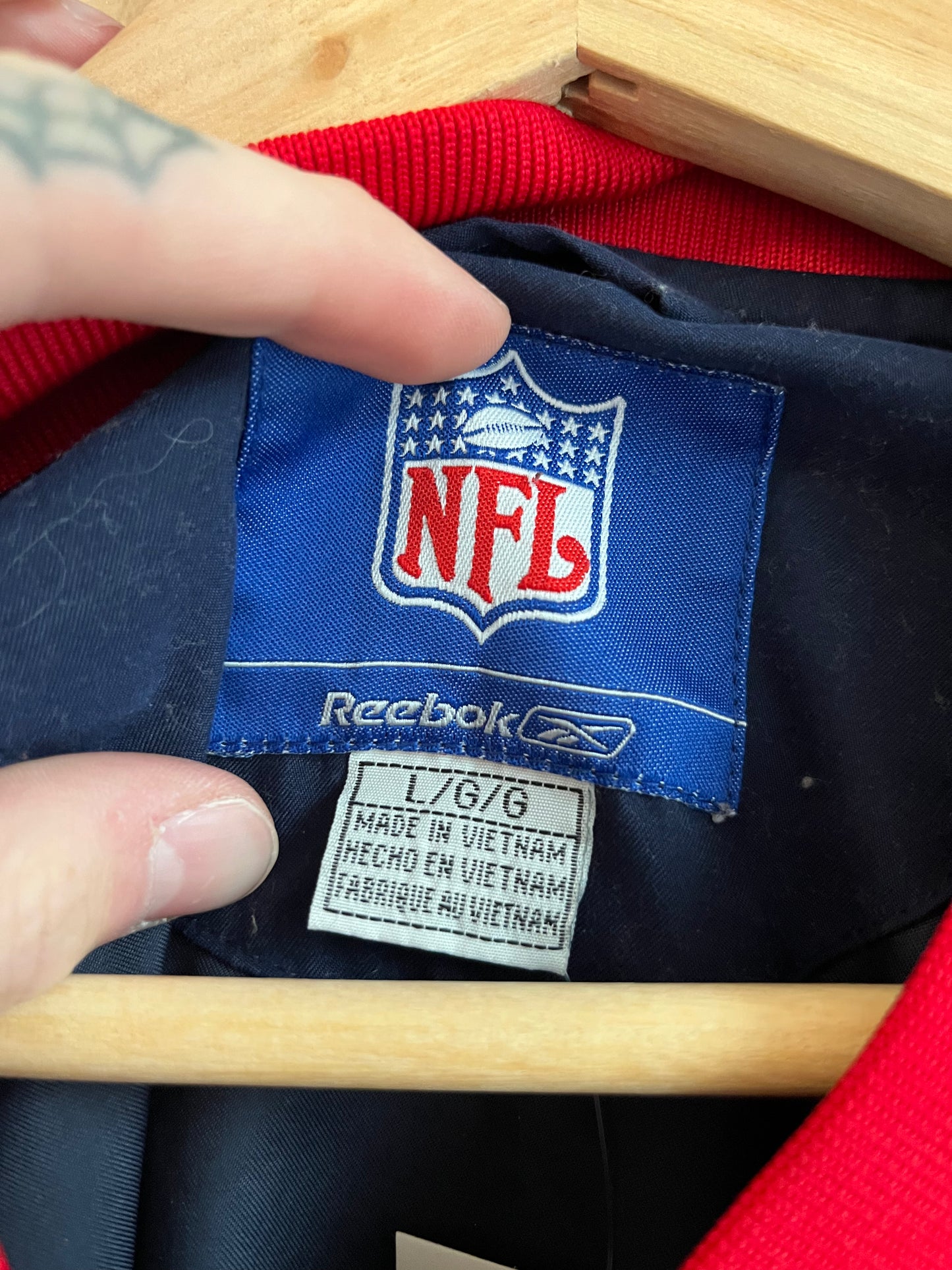 00s New England Patriots Spell Out Reebok Windbreaker (L)