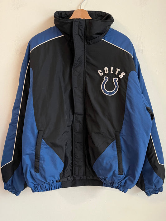2010s Indianapolis Colts Two Toned Spell Out Puffer Jacket (L)