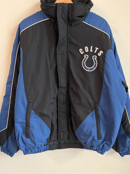2010s Indianapolis Colts Two Toned Spell Out Puffer Jacket (L)