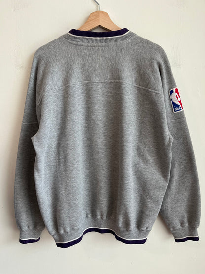 1990s Los Angeles Lakers Embroidered Spell Out Lee Crewneck (L)