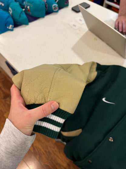 90s Michigan State Nike Varsity Leather Deadstock Jacket (L)