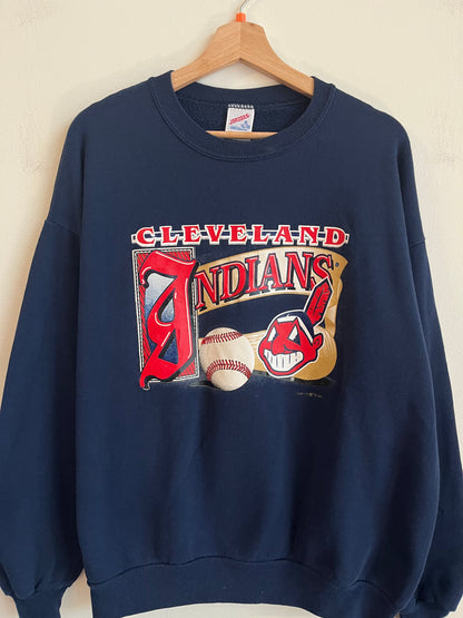 1996 Cleveland Indians Spell Out Jerzees Crewneck (XL)