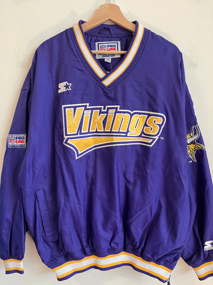 90s Minnesota Vikings Starter Spell Out Windbreaker (XL)