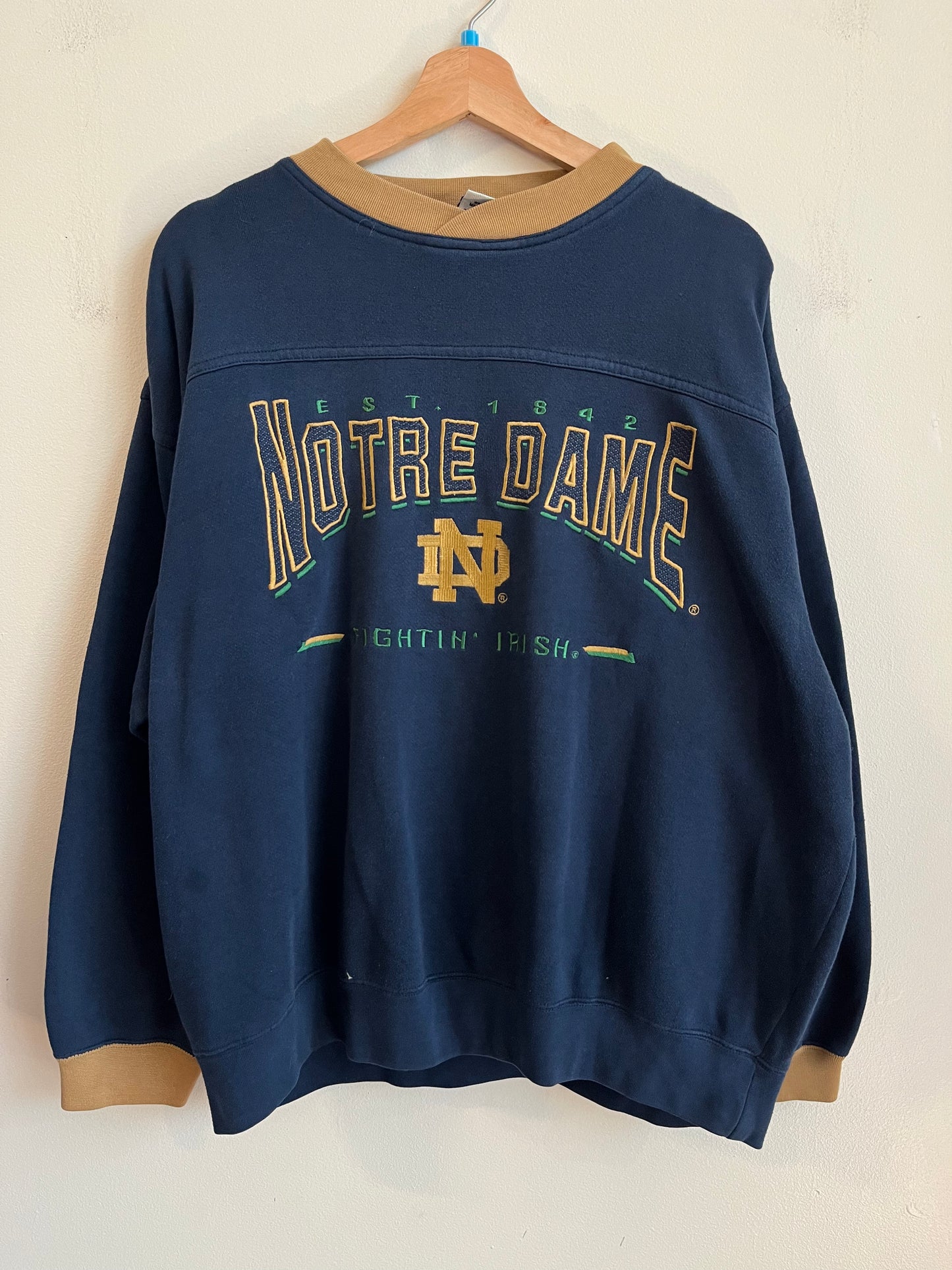 1990s Notre Dame Spell Out Lee Crewneck (L)