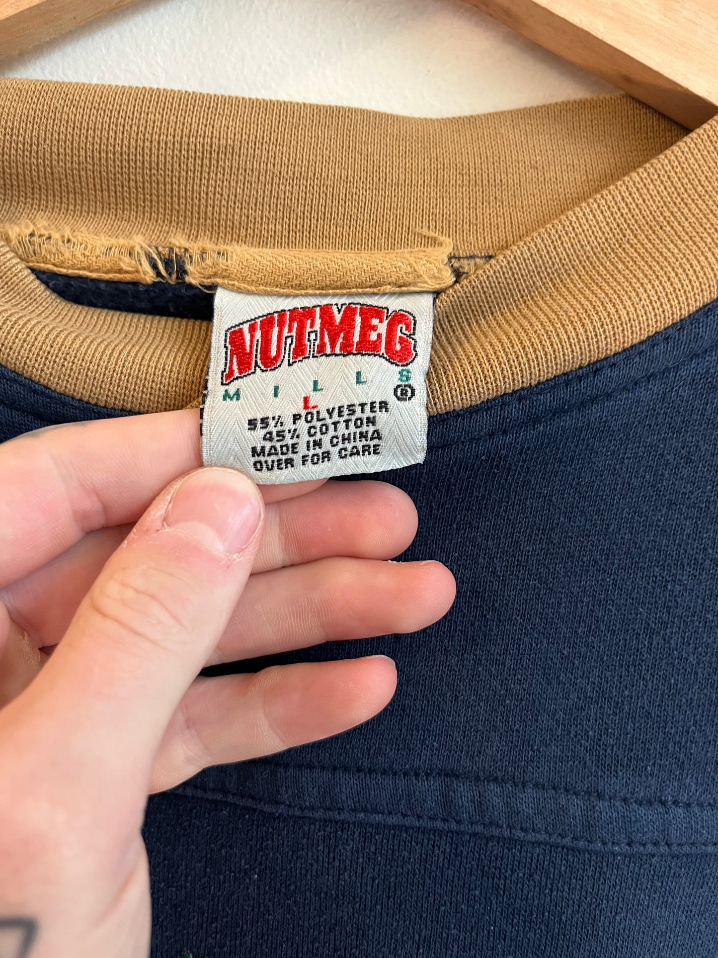 1990s Notre Dame Spell Out Lee Crewneck (L)