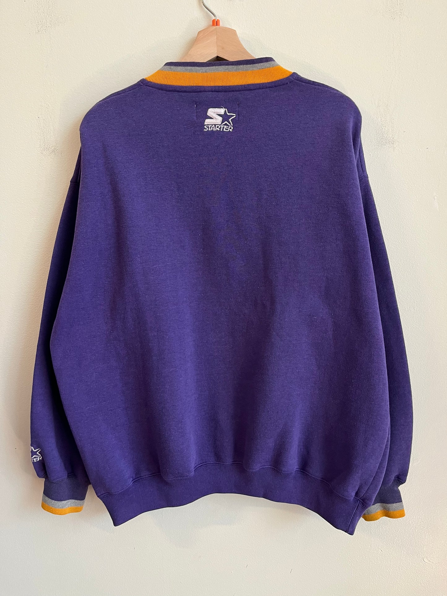 1990s Minnesota Vikings Embroidered Spell Out Starter Crewneck (L)